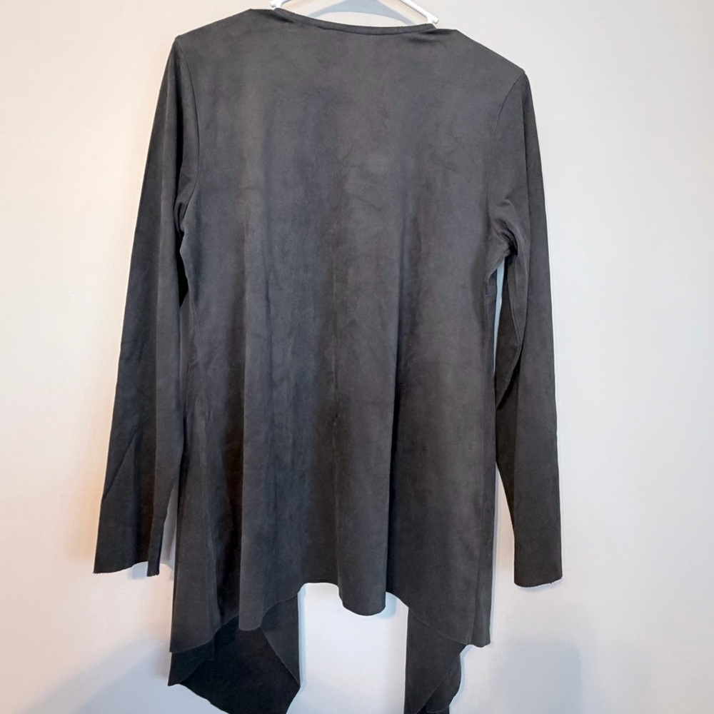 Soft Surroundings Slate Gray Drape Jacket - Picture 2 of 6